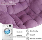 Lazy Chair with Ottoman, Large Purple Accent Chair with Ottoman and FA Throw - Image 6