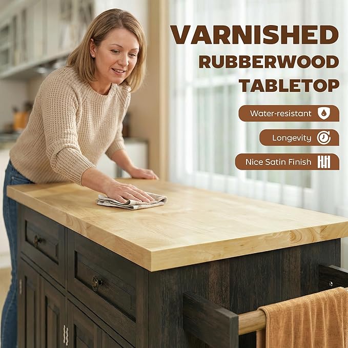 HOMCOM Kitchen Island Cart - Image 3