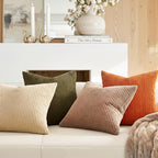 Topfinel Rust and Olive Green Velvet Throw Pillow Covers 24x24 Sofa Pillow - Image 3