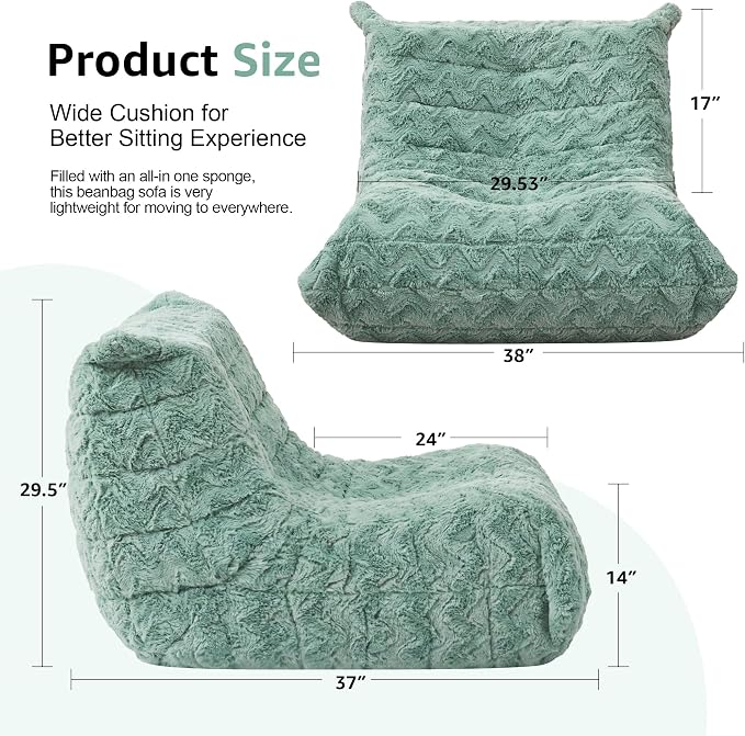 Bean Bag Chairs for Adults Giant Bean Bag Chair Memory Foam BeanBag Chair Bean - Image 2