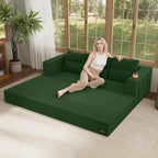 COMAX Futon Sofa Bed Queen, 4 in 1 Folding Boneless Sleeper Corduroy Couch - Image 2