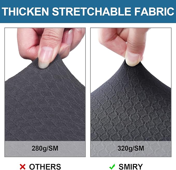 Smiry Waterproof Seat Covers for Dining Room Chairs Set of 6, Stretch Jacquard - Image 4
