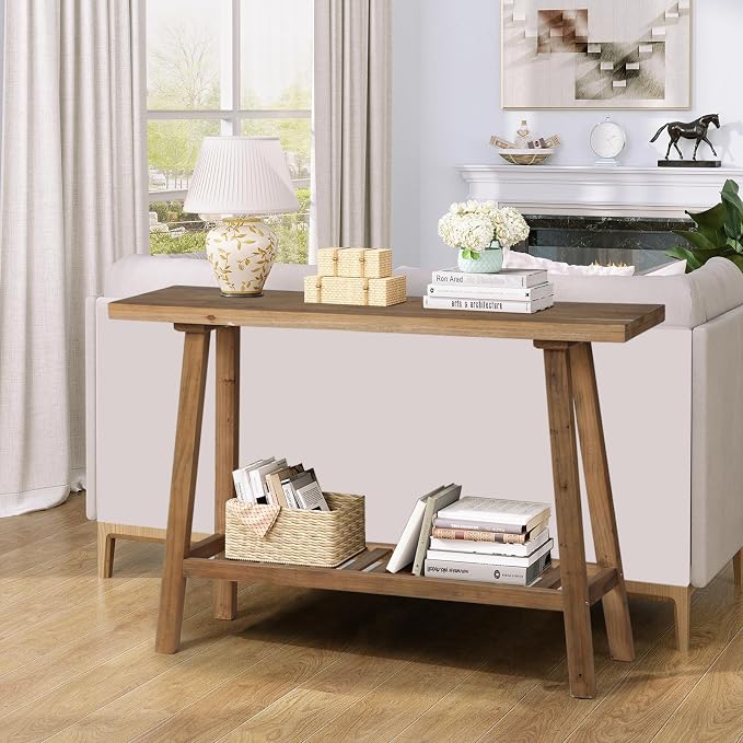 HOKYHOKY Reclaimed Solid Wood Console Table, 43.3" Farmhouse Entryway Table - Image 6