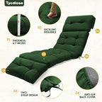 Outdoor Chaise Lounge Chair Cushion Waterproof 74.4 x 22 x 4.7 Inches Memory - Image 5