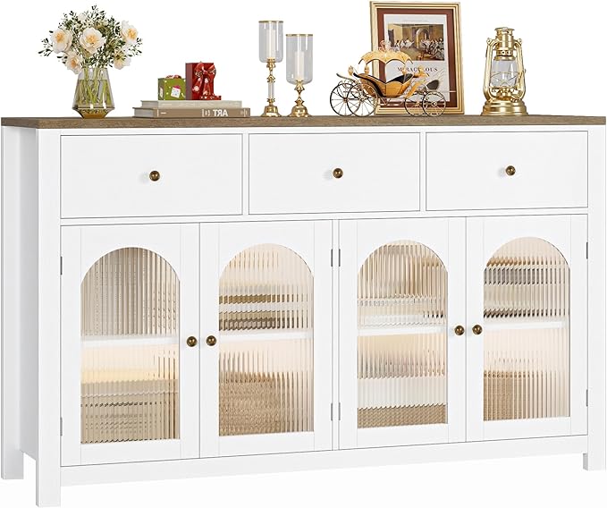 FINETONES Buffet Cabinet with Storage, 55.1" Large Sideboard Buffet Cabinet by finetones
