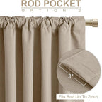 Linen Textured Blackout Sliding Door Curtains 90 Inches Long, Copper Brown | - Image 4