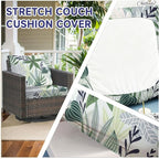 CALBODE 8 Pcs Stretch Indoor/Outdoor Seat Cushion Covers, Washable Reusable - Image 4