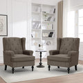 Accent Chair Set of 2, Mid Century Modern Fabric Wingback Chair, Upholstered by choairy