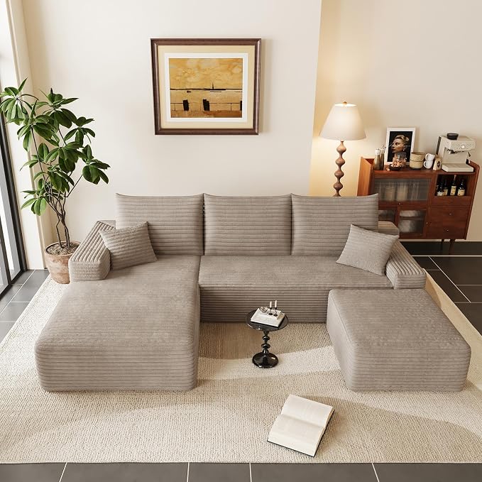 95" Cloud Sectional Couch U-Shaped Chaise - Image 6