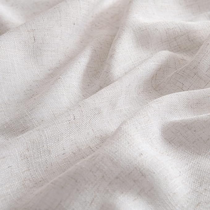 MIULEE White Linen Curtains 52x90 Inch Long 2 Panels Set Soft Thick Linen | - Image 4