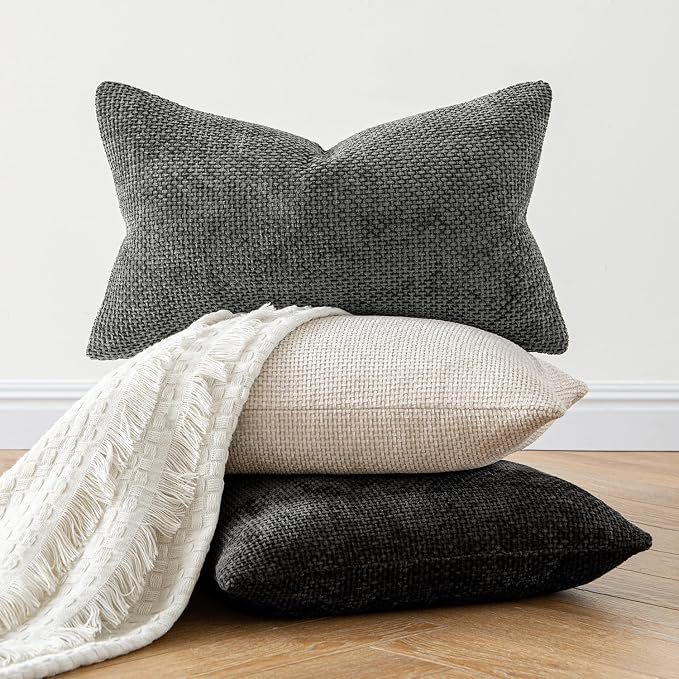 MIULEE Decorative Couch Throw Pillow Covers 22x22 Inch Neutral Beige 2 Pack | - Image 5