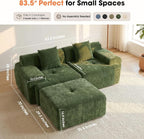 83.5" Boneless Loveseat with Ottoman, Cloud Comfy Couches - Image 7
