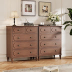 Brown Dresser for Bedroom with 5 Drawers, Vintage Tall Dresser with Smooth - Image 7