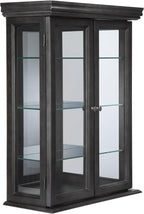 Design Toscano Country Tuscan Hardwood Wall Curio Cabinet: Ebony Black Finish - Image 3