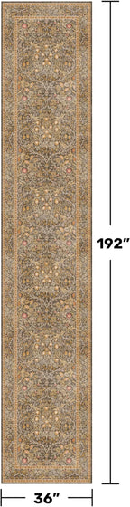 Brown Washable 3x16 Extra Long Runner Rug - Image 2