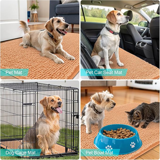 OLANLY Dog Door Mat for Muddy Paws 40x24, Super Absorbent Chenille Mud Mat | - Image 7