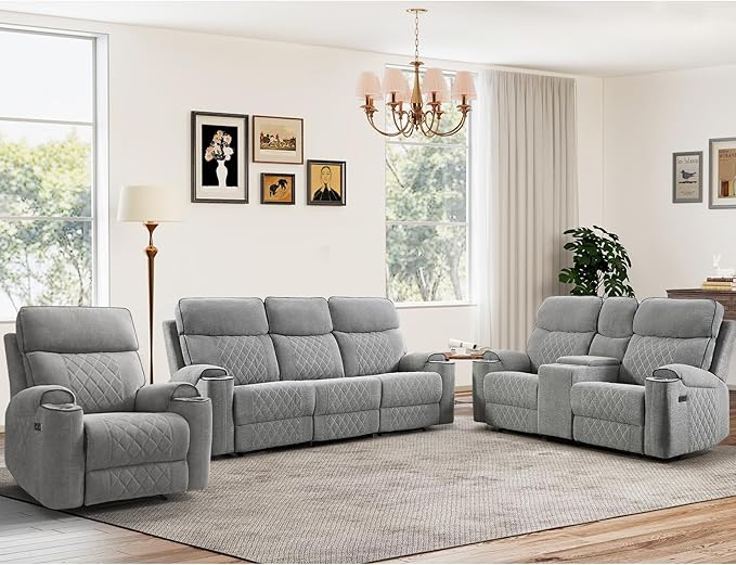 HAOMARKETS 3-Piece Power Recliner Sofa Set by HAOMARKETS