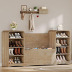 Shoe Cabinet with Bench, U-Shaped Shoe Storage Bench, Tall Shoes Cabinet with by Homiflex
