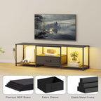 JARHETUN TV Stand with LED Lights, Entertainment Center with Open Shelves and - Image 7