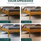 Bme Dinkee Twin Bed Frames without Headboard, Acacia Wood 15 Inch Platform Bed - Image 12