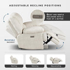Lexicon Power Double Reclining Sofa, Textured Microfiber Wall Hugger Recliner - Image 4