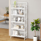 No Assembly Folding Bookshelf, 5 Tiers Vintage Wood Collapsible Book Shelf - Image 2