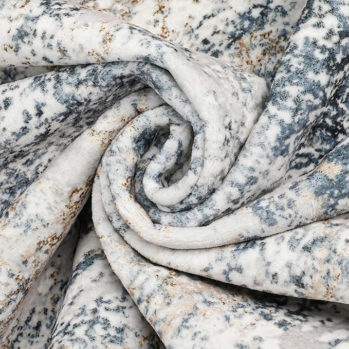 DMOYEST Square Area Rug Living Room Rugs 10x10 Washable Beige Blue Carpet | - Image 4