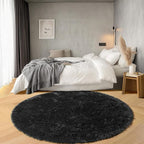 Black Round Area Rugs 5ft, Soft Bedroom Circle Rug Floor Mats - Image 6
