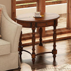 PADMA HOUSE Traditional Wood Oval End Table - Image 3
