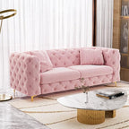 DAMAIFROM 75" Sofa Couch Mid Century Modern Velvet Couch Tufted Button Sofa - Image 5