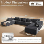 168" Cloud Sectional Couch, Comfort U Shaped Sofa - Image 2