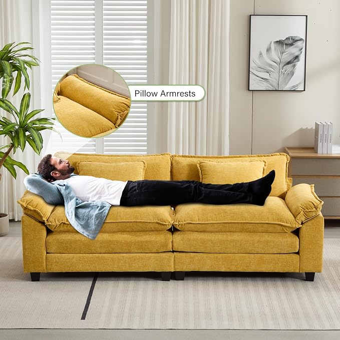 Oprisen 86" Modular Sectional Sofa, Comfy Cloud Couch Sectional Sofa, Chenille - Image 5