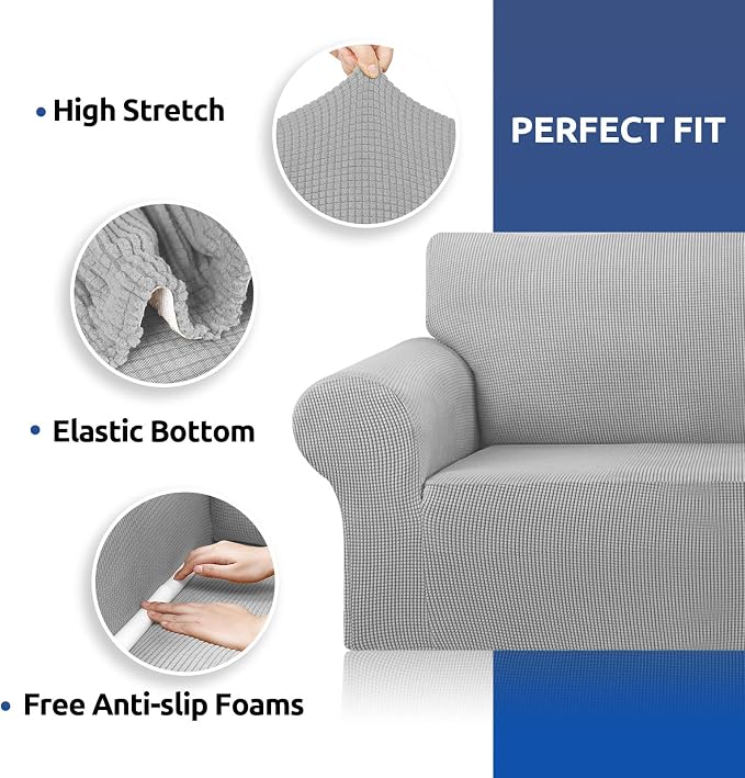 Stretch Couch Covers for Sofa, 3 Cushion Couch Slipcover, Elastic Bottom for - Image 6