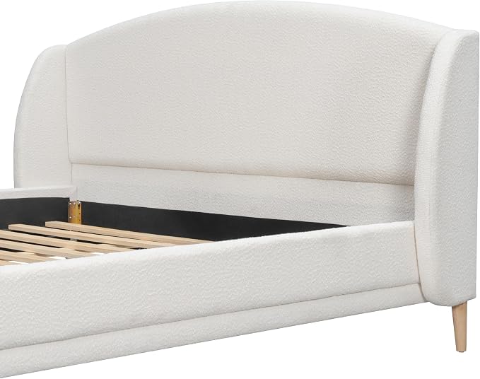 Christopher Knight Home Hazel King Size Bed Frame, Upholstered Platform Bed - Image 11