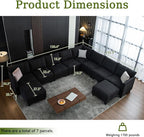 150.4" Large Sectional Couches for Living Room, 8 Seater L Shaped Modular - Image 2