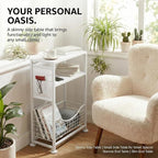Skinny Side Table with Storage, 3 Tier Slim Side Tables - Image 9