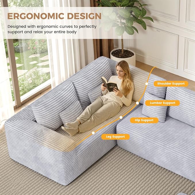Luxanimarion 136'' Large Sectional Cloud Couches - Image 4