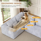 Luxanimarion 136'' Large Sectional Cloud Couches - Image 4