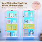 UNICOLY Display Cabinet with Glass Doors, Glass Display Cabinet with 8 Color - Image 6