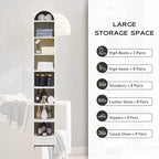 IFGET 67" Tall Arched Bookshelf, 8 Tiers Arch Bookcase - Image 4