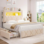 Queen Upholstered LED Bed Frame by JOCOEVOL
