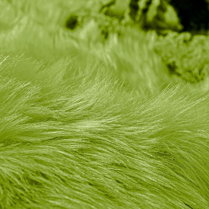 Goolela Lime Green Fluffy Runner Rug 2x6 Faux Fur Fuzzy Furry Rugs - Image 7