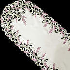 Embroidered Purple Embroidered Lavender Lilac Table Runner, Dresser Scarf - Image 4