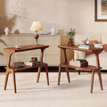 Set of 2 Solid Wood End Table, 2-Tier Side Table by TribewoodbyTribesigns