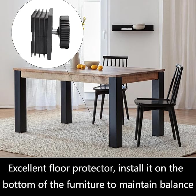 8Pcs Adjustable Leveling Feet 50 x 50mm Square Insert Kit Furniture Glide - Image 4