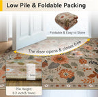RELEANY Floral Washable 4x6 Area Rugs Brown/Brick | Flower Carpet Print Boho - Image 4
