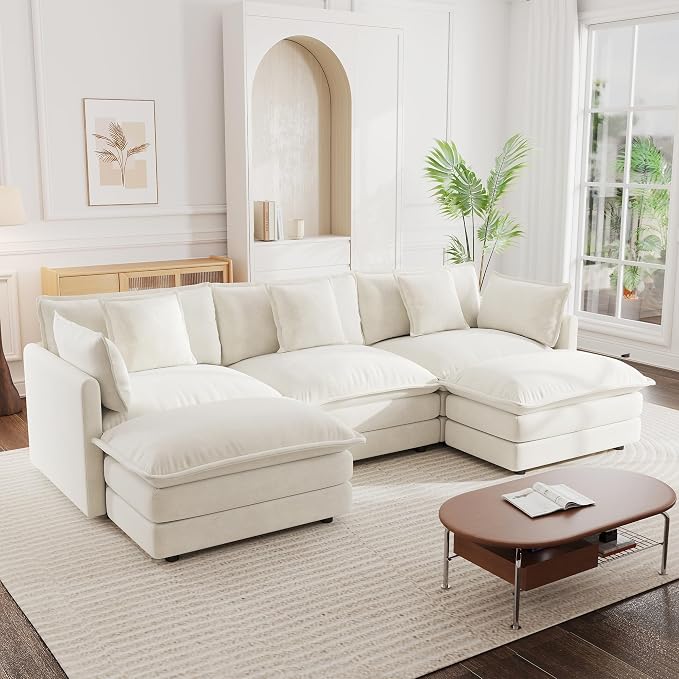mikibama Modular Sectional Sofa, 111.5 Inch U Shaped Couch Set - Image 9