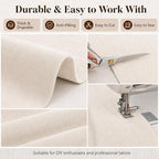 Mini Chenille Linen Blend Upholstery Fabric by the Yard, 57 Inch Wide Soft - Image 5