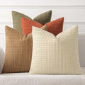 MIULEE Modern Farmhouse Decorative Pillow Covers 18x18 Inch Set of 4 Natural by MIULEE