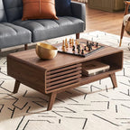 mopio Ensley Dual-Side Storage Coffee Table – Mid Century Modern Fluted Wood - Image 7